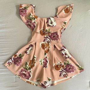 Fashion Nova Pink Floral Romper (S)
